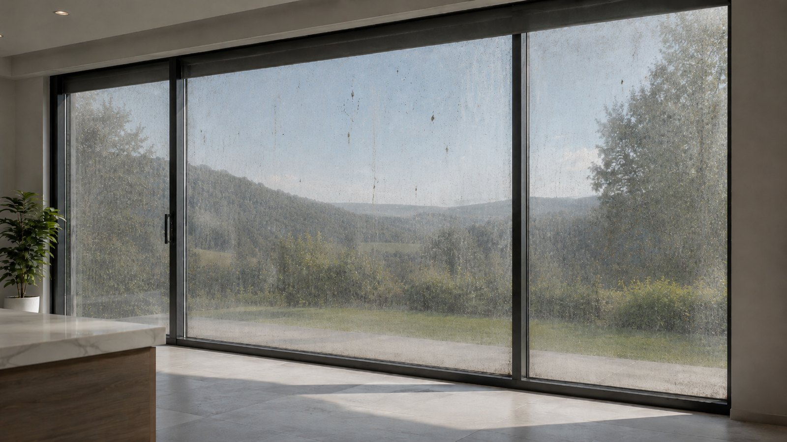 Fensterreinigung Herne – Fenster vor der Reinigung, verschmutzt und trüb